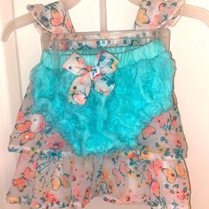 Adorable Floral dress with ruffled diaper cover